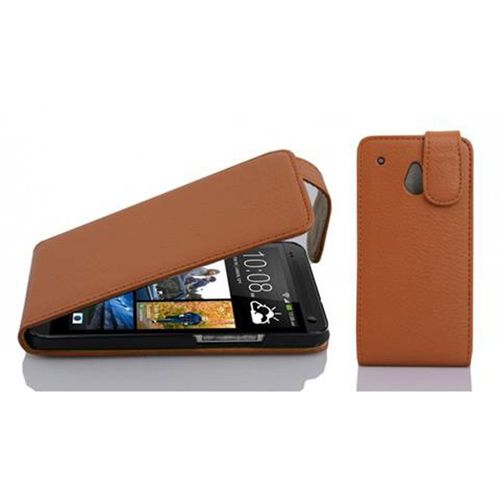 Cadorabo Housse Compatible Avec Htc One M4 Mini En Noisette Marron - Étui De Protection Au Design Flip En Similicuir Structuré
