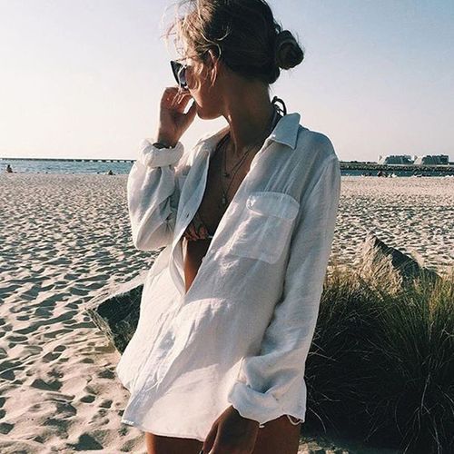 Vêtement De Plage À La Mode Pour Femmes Nouveau Vêtement De Soleil À Bretelles Style Fendu En Tissu Blanc Taille Unique Pour Les Vacances