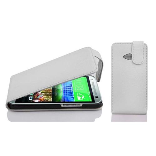 Cadorabo Housse Compatible Avec Htc One M8 Mini En Blanc Magnésium - Étui De Protection Au Design Flip En Similicuir Structuré