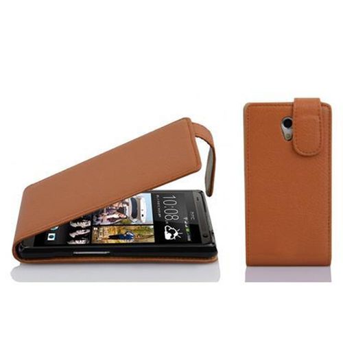 Cadorabo Housse Compatible Avec Htc Desire 700 En Noisette Marron - Étui De Protection Au Design Flip En Similicuir Structuré