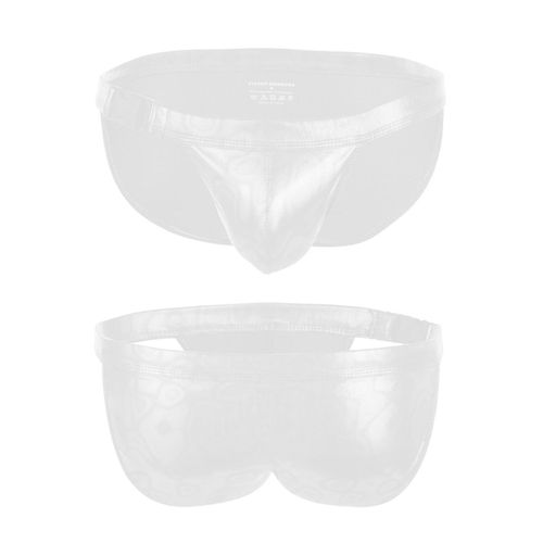 Couillères De Natation Pour Hommes Clever-Menmode Avec Sensation Métallique Et Réfléchissantes En Imitation Cuir Pour Surf Couleur Blanche Taille S