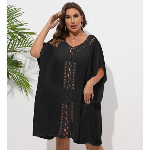 Robe De Plage Pour Femmes À Taille Grande Style Européen Et Américain Avec Crochets Et Patchwork Noir Taille Unique Convient À Toutes Les Saisons