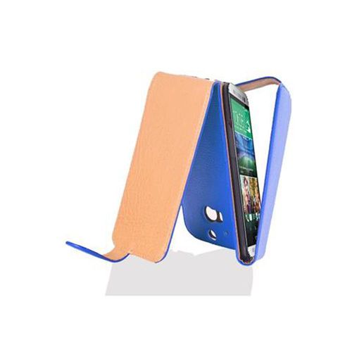 Cadorabo Housse Compatible Avec Htc One M8 En Bleu Royal - Étui De Protection Au Design Flip En Similicuir Structuré