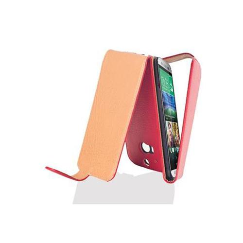 Cadorabo Housse Compatible Avec Htc One M8 En Rouge Cerise - Étui De Protection Au Design Flip En Similicuir Structuré