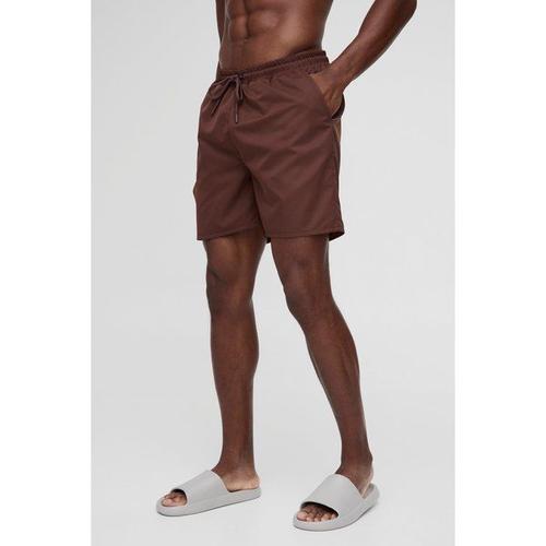 Short De Bain Mi-Long Marron Homme - Brun - Xl, Brun