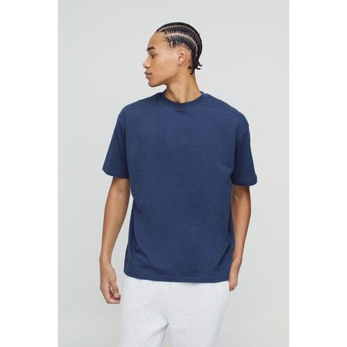 T-Shirt Basique Oversize À Col Ras-Du-Cou Homme - Bleu - L, Bleu