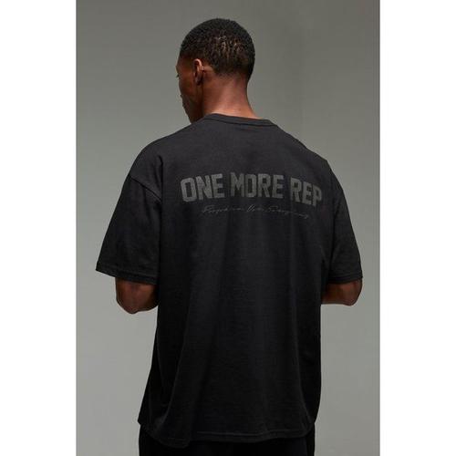 T-Shirt De Sport Oversize À Slogan One More Rep - Man Active Homme - Noir - L, Noir