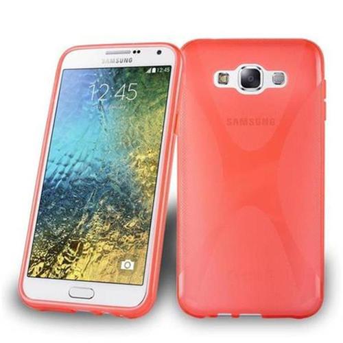 Cadorabo Housse Compatible Avec Samsung Galaxy E7 En Rouge Cerise - Étui De Protection En Silicone Tpu Flexible