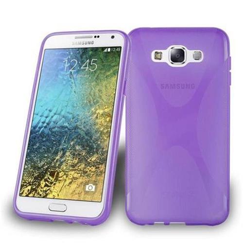 Cadorabo Housse Compatible Avec Samsung Galaxy E7 En Violet Lilas - Étui De Protection En Silicone Tpu Flexible