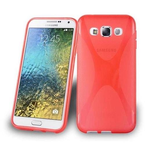 Cadorabo Housse Compatible Avec Samsung Galaxy E5 En Rouge Cerise - Étui De Protection En Silicone Tpu Flexible