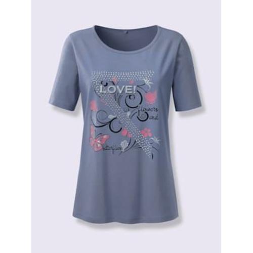 T-Shirt Femme Imprimé Tendance Jeune - - Bleu Tourterelle