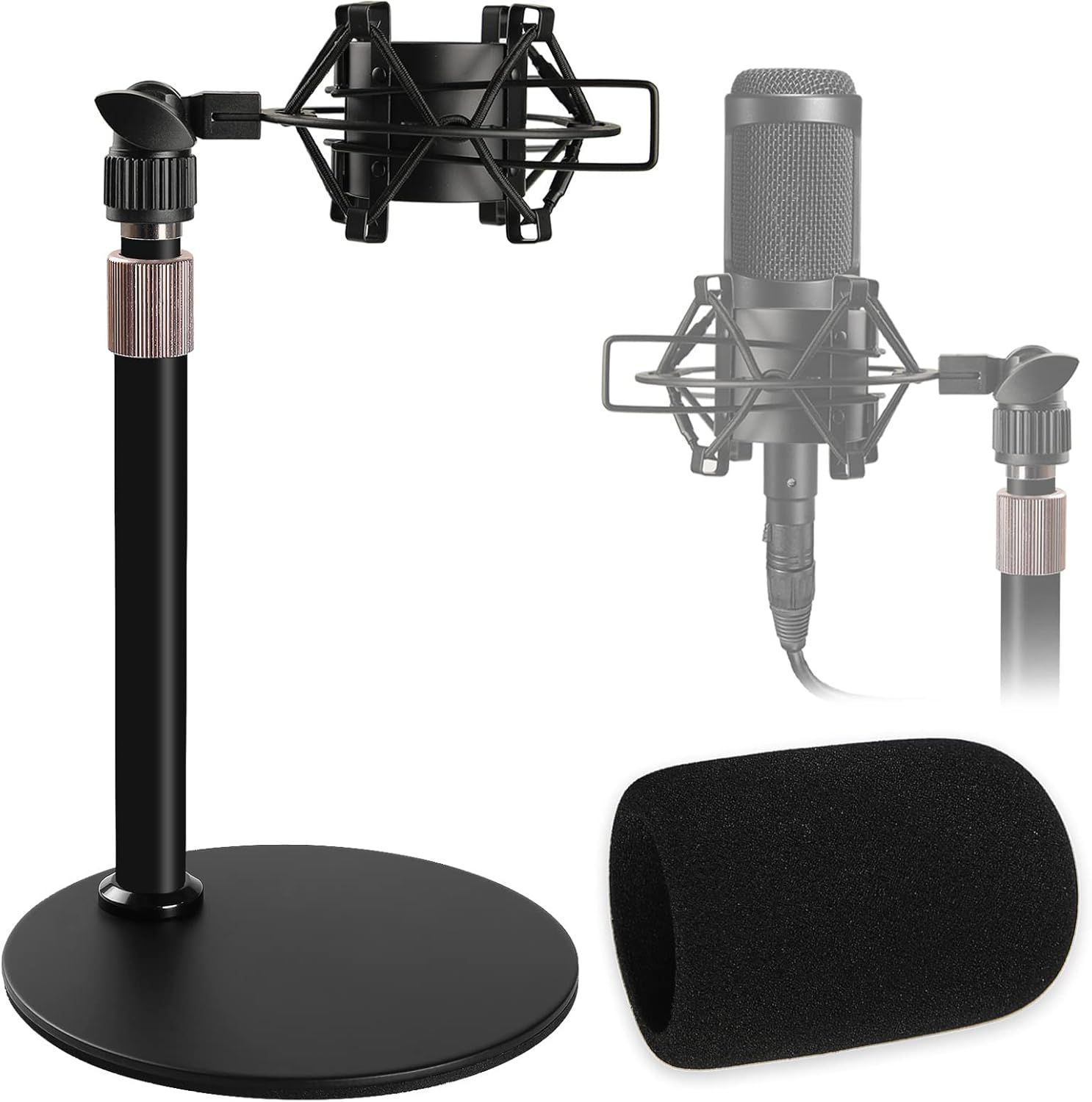 At2020 Support De Microphone, Rglable Pied De Micro Audio Technica Avec Fi...