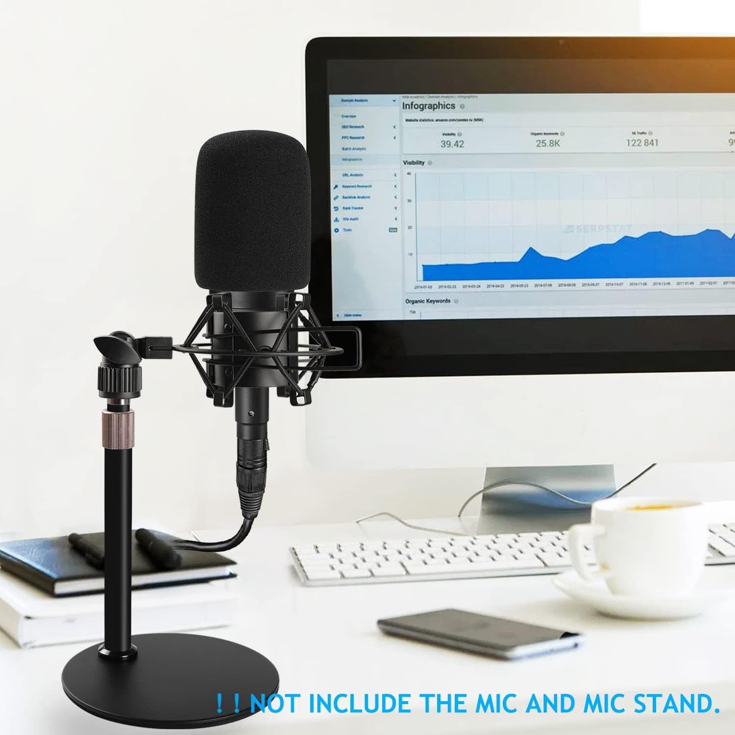 At2020 Support De Microphone, Rglable Pied De Micro Audio Technica Avec Fi... - 2