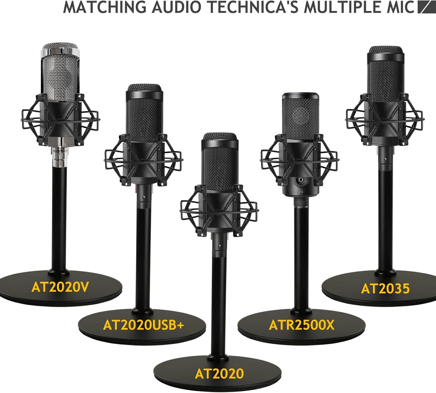 At2020 Support De Microphone, Rglable Pied De Micro Audio Technica Avec Fi... - 3