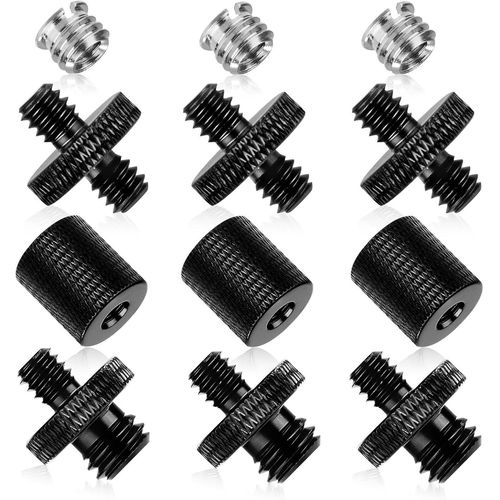 12Pcs Adaptateur À Vis Pour Pied De Micro, 1/4 Femelle Vers 3/8 Mâle & 1/4 Mâle Vers 1/4 Mâle & 1/4 Mâle Vers 3/8 Mâle & 1/4 Femelle Vers 3/8 Femelle Adaptateur À Vis Pour Bras De Microphone[X1031]