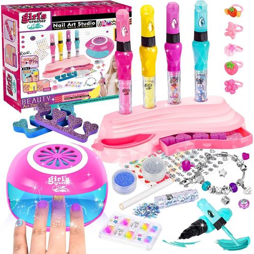 Kit Manucure Enfant, Vernis Enfant Cadeau Fille 6 7 8 9 10 11 12 Ans, Vernis A Ongle Enfant, Coffret Maquillage Enfant Jouet Fille Pour Anniversaire Noël La Fête.[G1109]