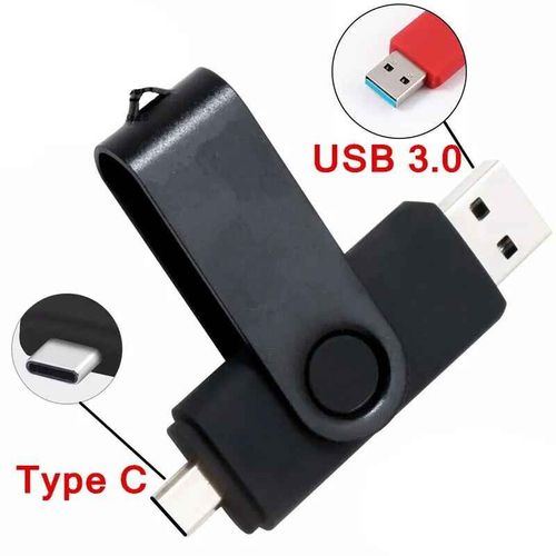 TYPE-C clé USB 128 Go clé USB clé USB clé USB clé USB pour téléphone portable 64 Go- Black-64 GO