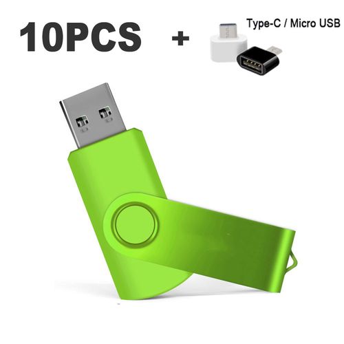 Mini clé USB 2.0 avec laser gratuit,4 Go,8 Go,16 Go,32 Go,64 Go,128 Go,10 pièces/lot- Green-512MB-B