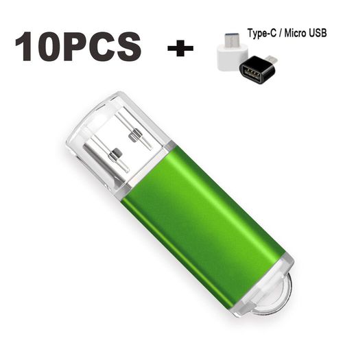 Mini clé USB 2.0 avec laser gratuit,4 Go,8 Go,16 Go,32 Go,64 Go,128 Go,10 pièces/lot- Green-64GB-A