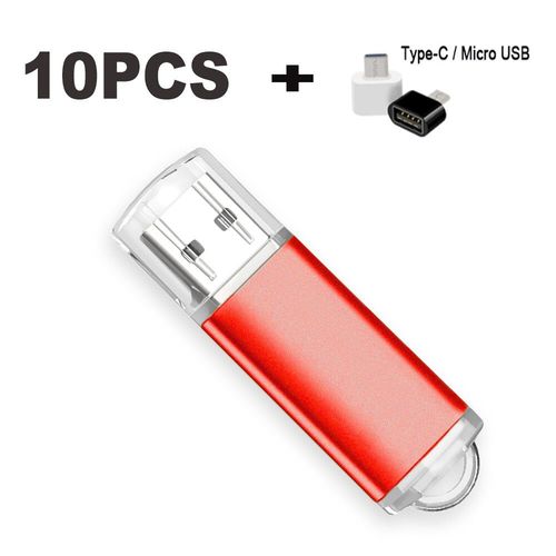 Mini clé USB 2.0 avec laser gratuit,4 Go,8 Go,16 Go,32 Go,64 Go,128 Go,10 pièces/lot- Red-64GB-F1