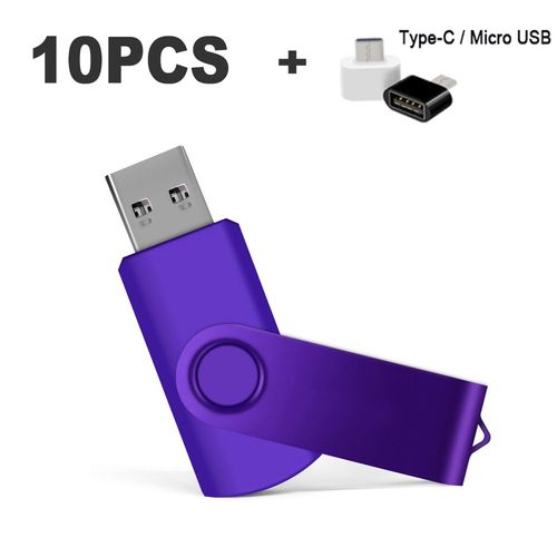 Mini clé USB 2.0 avec laser gratuit,4 Go,8 Go,16 Go,32 Go,64 Go,128 Go,10 pièces/lot- Purple-256MB-B