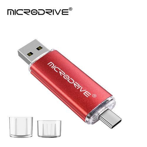 Clé USB OTG haute vitesse de type C,clé micro,stockage externe,double application,256 Go,128 Go,64 Go,32 Go,16 Go- Red-32 GO-B