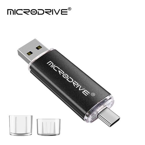 Clé USB OTG haute vitesse de type C,clé micro,stockage externe,double application,256 Go,128 Go,64 Go,32 Go,16 Go,4 - Black-32 GO