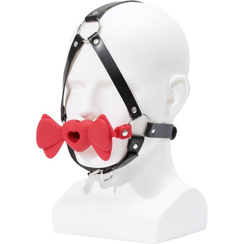 Baillon Rouges Écarteurs De Bouche Réglables Bâillon En Silicone Monté Sur La Tête Fétiche Bondage Extrême Jouet Sexuel Pour Couples Jeux Sexuels Ball Gag (Red)