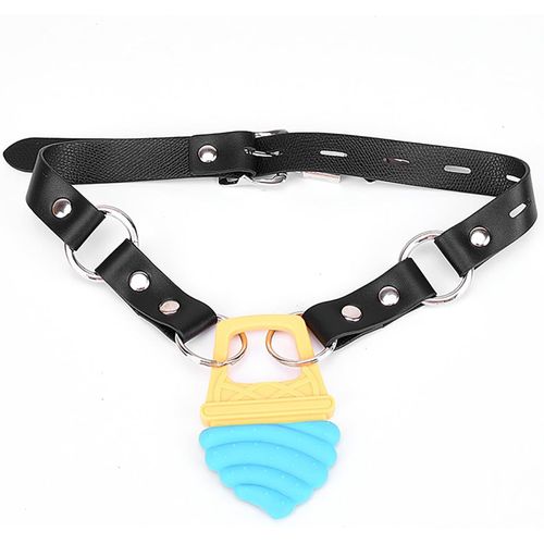 Bâillon Bouche Ouverte En Silicone Bâillon Bouche Sucette Réglable Bâillons Bouche Esclave Jouets Sexuels Pour Hommes Et Femmes Bâillon Bdsm (Ice Cream)