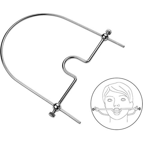 Baillon Bdsm En Métal Réglable En Acier Inoxydable Bouche Sm Gag Fétiche Bondage Sex Toy Head Harness For Adult Couple Cosplay Game (Silver)