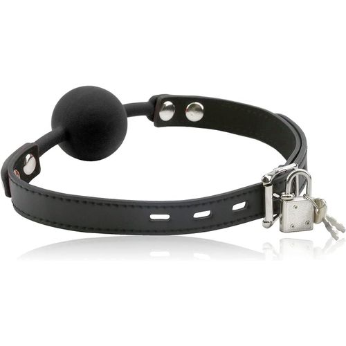 Silicone Bâillon Bondage Balle Bâillon Bouche Bâillon Interchange Ball Gag Avec Clé De Verrouillage (Noir)