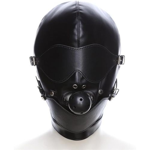 Cagoule Sexy Érotique Cuir Artificiel Noir Cagoule Bdsm Avec Bâillon Harnais Cagoule Ghost Avec Cache-?Il Rétractable Jouet Érotique Sexy Couple Sm Taille Universelle Cagoules Baillon Sm