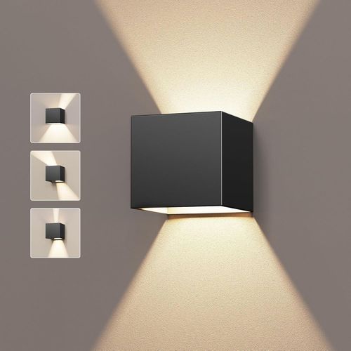 Murale Interieur/Exterieur Angle De Faisceau Réglable Chambre Lampe Murale Aluminium Blanc Chaud 3000k Appliques Murales Led Pour Couloir Salon Escalier
