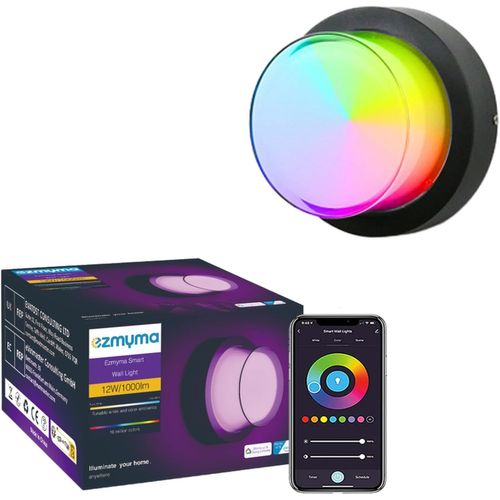 Applique Murale Intelligente Smart 16 Millions De Couleurs Musique Applique Murale Extérieure Sync Fonctionne Avec Alexa,Google Assistant
