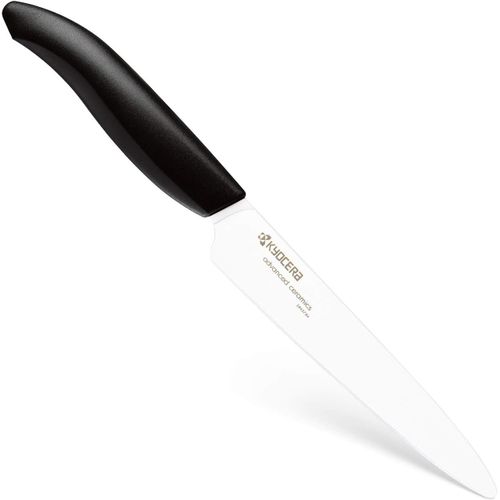 Couteau Lame Manche Noir Lame Céramique Blanche 13 Cm