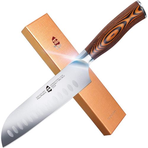 Couteau Santoku Couteau De Chef Japonais 18cm Couteau Sushi Sashimi Couteau De Cuisine Acier Inoxydable Allemand-Fiery Phoenix Series