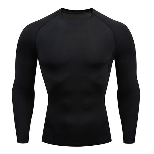 Chemise De Fitness Pour Homme Automne-Hiver Extérieur Basketball Yoga Base Châle Couleur Lait Silicone Haute Élastique Séchage Rapide Manches Longues