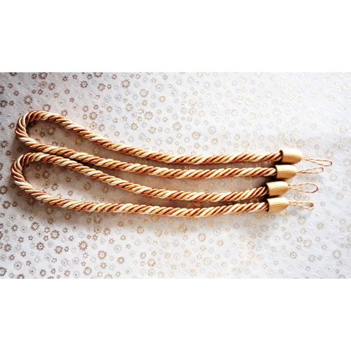 Lot De 2 Embrasses Pour Rideaux Beige Et Ocre