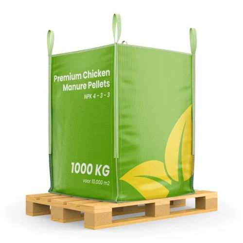 Granulés De Fumier De Poulet Premium - Grand Sac 1000 Kg - 10 000 M2 - Fumier De Poulet - Engrais - Engrais Organique - Granules De Fumier Pour Le Jardin - Npk 4-3-3 - Organifer