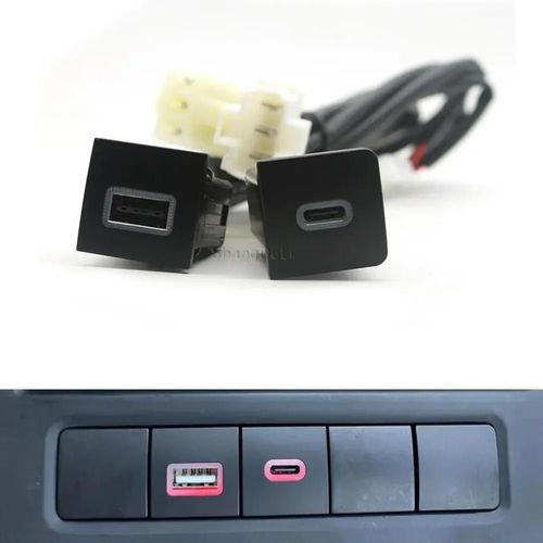 Chargeur USB PD de voiture à charge rapide,bouton adaptateur de charge de téléphone automatique pour Volkswagen VW Golf -E324108022