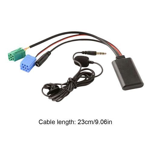 Adaptateur de câble audio pour voiture Renault Clio,adaptateur AUX,Bluetooth,musique,MP3,radio stéréo,micro- Black-C1704