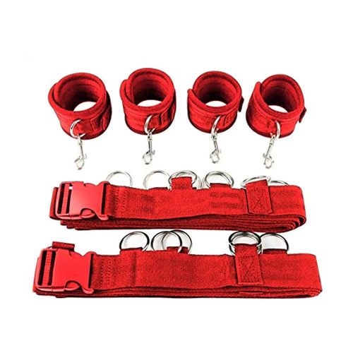 Ensemble De Retenue Bdsm Bondage Menottes Et Poignets De Rinçage, Sashon, Open Leg, Flirt Sex Toys Pour Femmes, Couples 7.0, Pas De Vibromasseur-Red