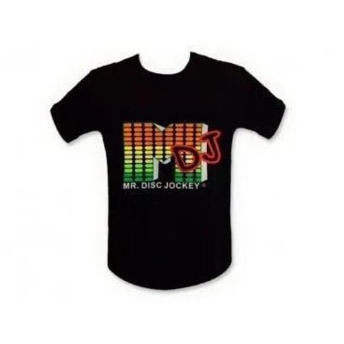 T-Shirt Lumineux "M Dj" S Equalizer Discothèques Lumineux Tshirt Son Led.