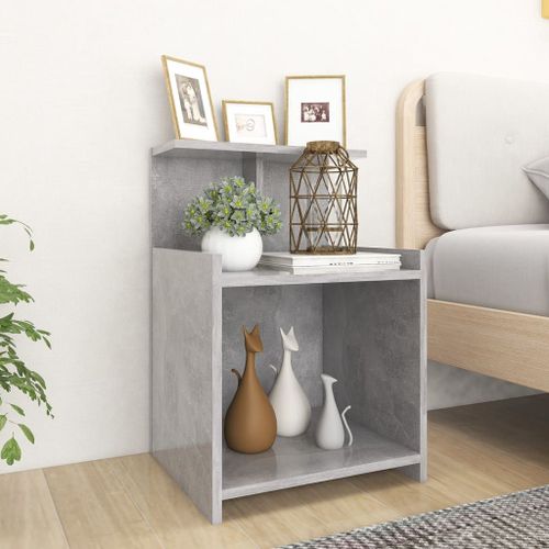 Vidaxl Table De Chevet Gris Béton 40x35x60 Cm Aggloméré