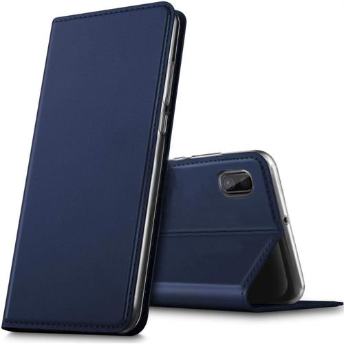 Etui Pour Huawei Y5 2019, Coque Pochette Portefeuille Pour Housse Huawei Y5 (2019) Avec Magnétique Fonction Wallet - Bleu