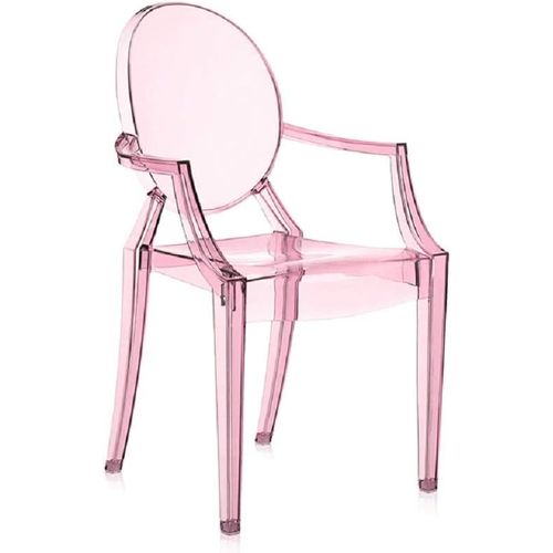 Ghost Chaise Lou, Plastique, Rose Transparent, 39 X 37 X 63 Cm