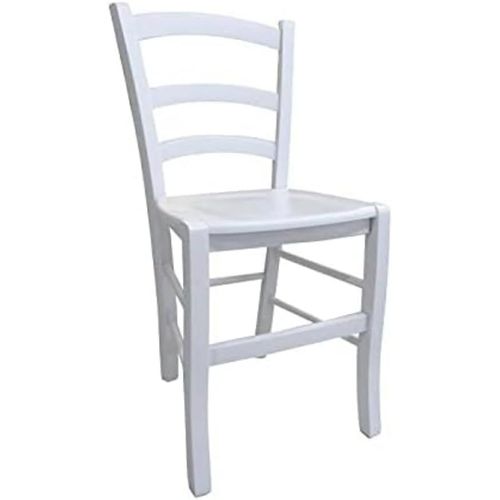 Chaise Classique, Fabriquée En Italie, 46 X 42 X 87 Cm, Couleur Blanche, Avec Fond En Bois, Blanc, Seduta In Legno