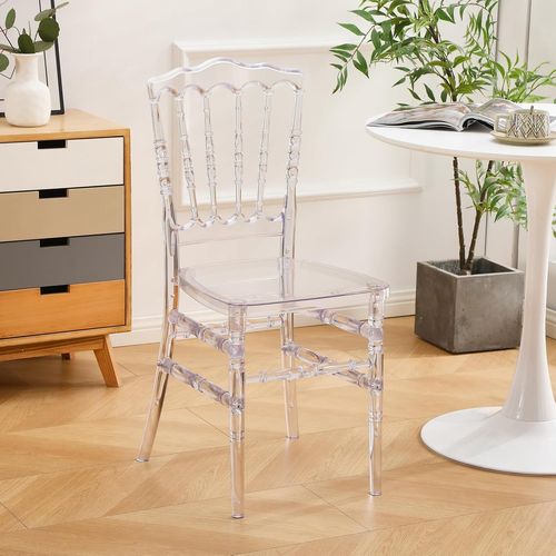 Chaise Transparent, Chaise En Plastique, Chaise De Maquillage, Chaise De Mariage Vintage, Pour Salle À Manger, Balcon, Fête, Mariage, 45 X 39 X 92cm