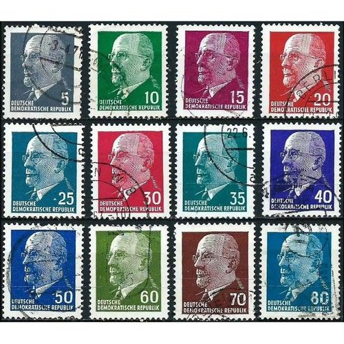 Allemagne De L'est - République Démocratique Rda 1961 / 67, Belle Série Complète Petit Format Yvert 561 À 564ea, + Le 1380 De 1970, Président Walter Ulbricht, Oblitérés, Tbe. -