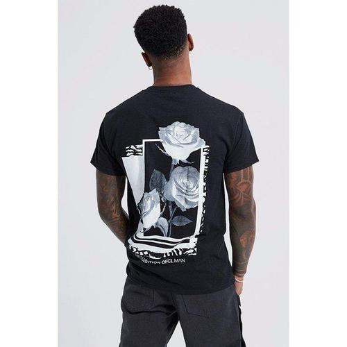 T-Shirt À Imprimé Rose Homme - Noir - M, Noir